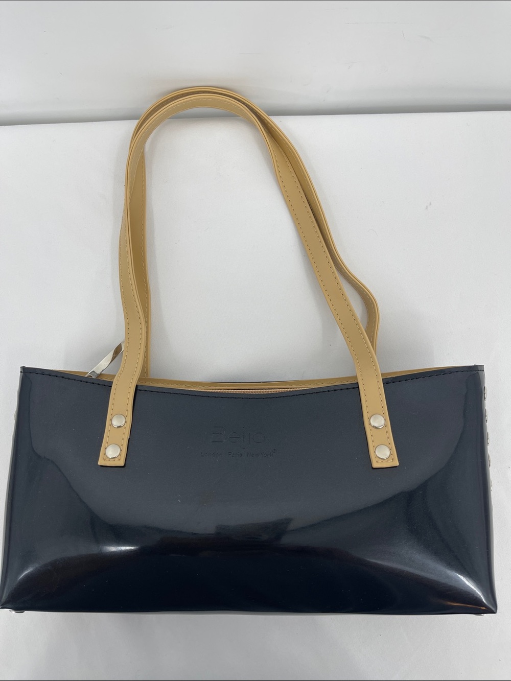Beijo Black Shoulder Bag with Interior Logo Patch